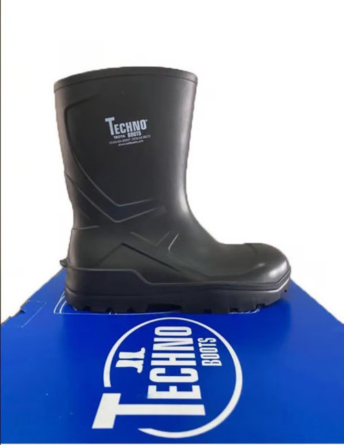 TECHNOBOOTS O4 Koyu Yeşil 27 cm. TPU Poliüretan Kısa Çizme %100 Su Geçirmez Çelik Burunsuz