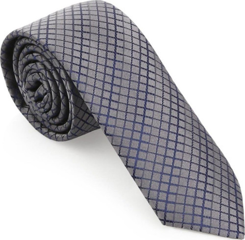 Gri Ekoseli Slim Kravat- Skac-4