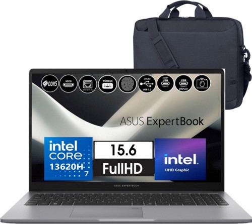 Expertbook Intel Core I7-13620H 32 GB Ddr5 1TB SSD Wın 11 Pro 15.6 Fhd Intel UHD + NOTEBOOK ÇANTASI