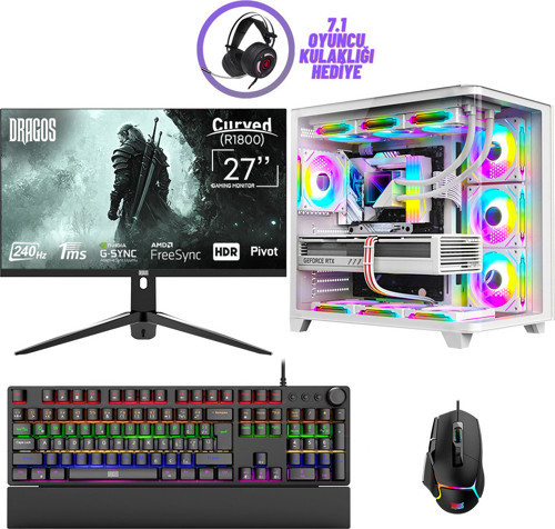 DRx7349 i7 14700K 32GB DDR5 Ram 1TB NVMe 12GB RTX4070 Super 27 İnç 240Hz Curved Oem Paket