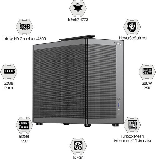 WorkProMesh i7 4770 32GB Ram 512GB SSD Oem Paket