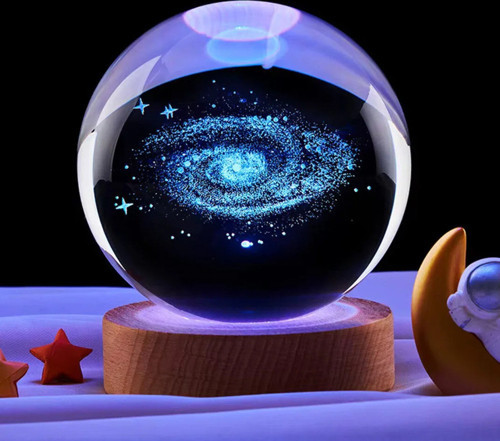 Büro Ev Ofis Hediyesi için Toz Bulutu Tasarımlı Renk Değiştiren Işıklı Cam Küre