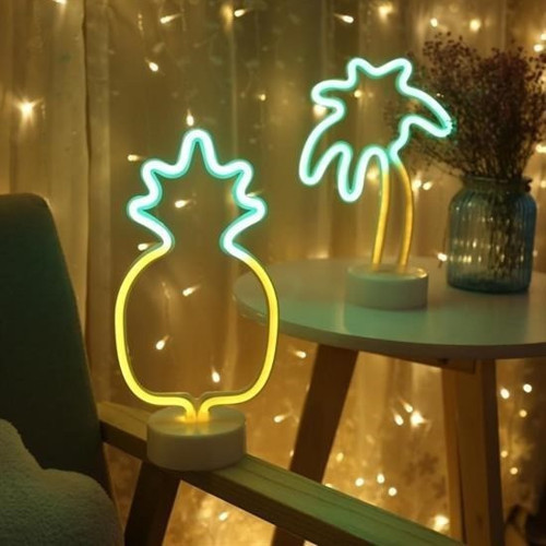 Büro Ev Ofis Dekoru için Ananaslı Neon Led Masa Gece Lambası