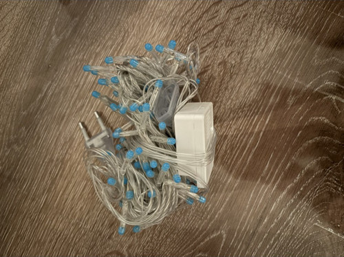 Büro Ev Ofis Dekoru için 10MT Şeffaf Kablo 100LED Mavi Damla Uçlu Şerit Aydınlatma