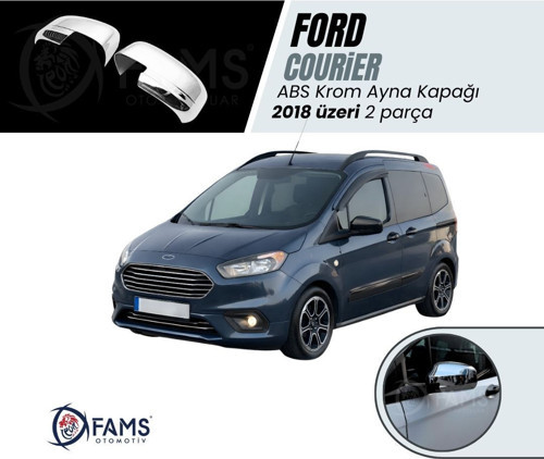 Ford Courier Abs Krom Ayna Kapağı 2018 Üzeri 2 Prç. Paslanmaz Çelik (Tam)