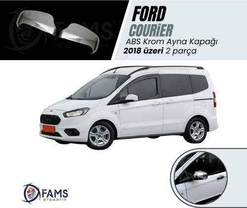 Ford Courier Abs Krom Ayna Kapağı 2018 Üzeri 2 Prç. Paslanmaz Çelik (Yarım)