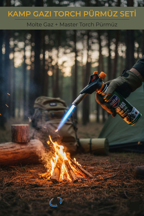 Kamp Gazı Torch Pürmüz Seti (Molte Gaz + Master Torch Pürmüz)
