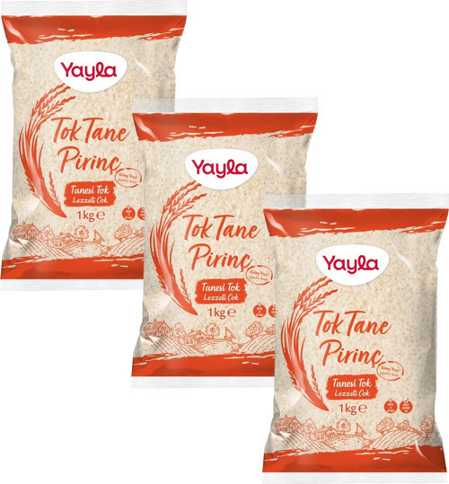 Tok Tane Pirinç 1 kg x3