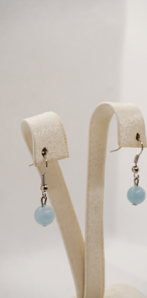 Akuamarin Doğal Taşlı Küpe