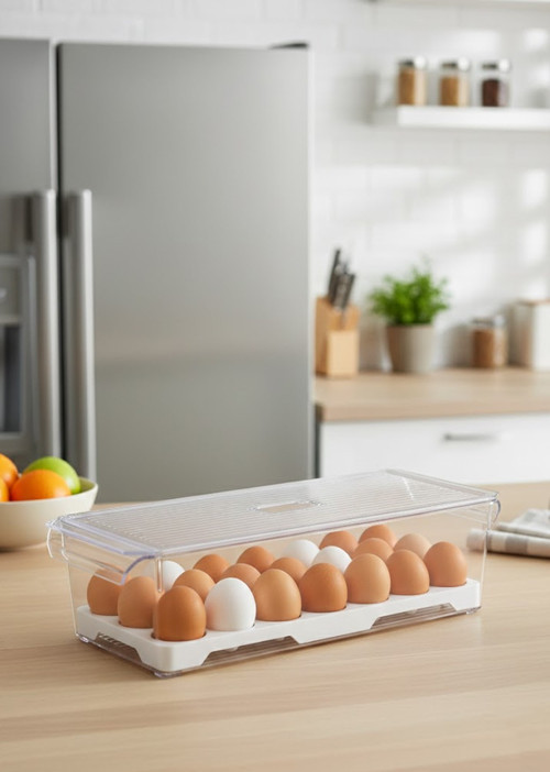 Şeffaf Yumurtalıklı Dolap Düzenleyicisi (21 Yumurtalı)