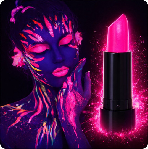 UV Neon Pembe Ruj – Karanlıkta Parlayan Makyaj Boyası