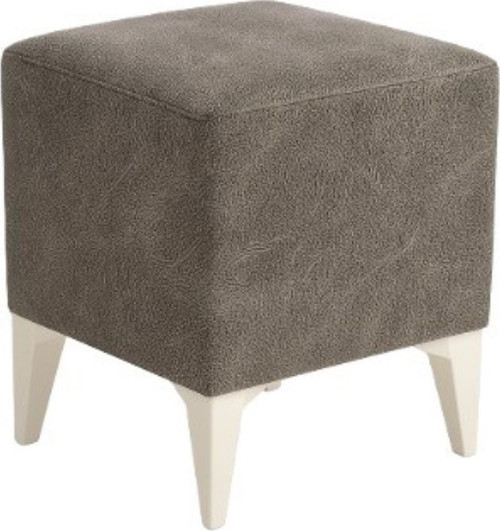 Armegeda Dekoratif Kare Puf 35x35x45 cm – babyface Kumaş, Beyaz Ayaklı Modern Tasarım