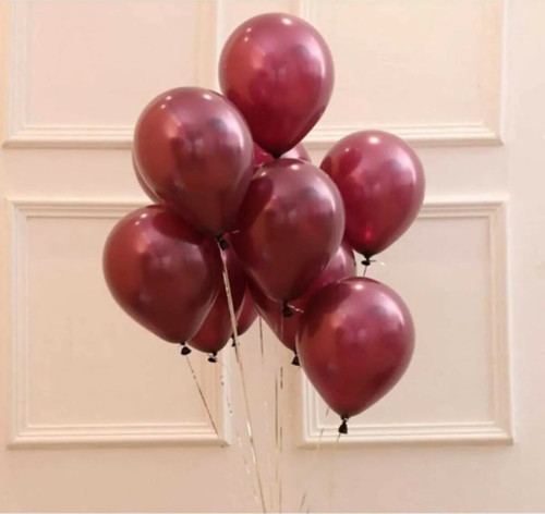 Bordo Renk Lateks Balon 10 Lu