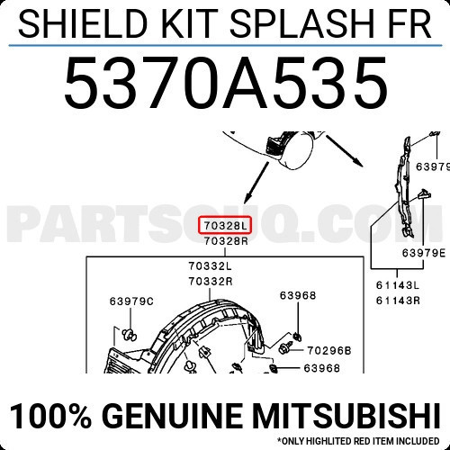 Mitsubishi Pajero Ön Çamurluk Davlumbazı Sol 2007 (Oem No: 5370A535)