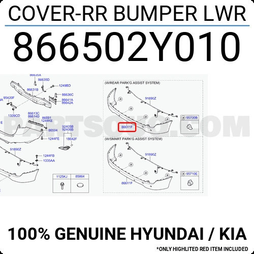 Hyundai İx35 Arka Tampon Alt Çekı Demir Kapağı Klı 2009- (Oem No: 866502Y010)