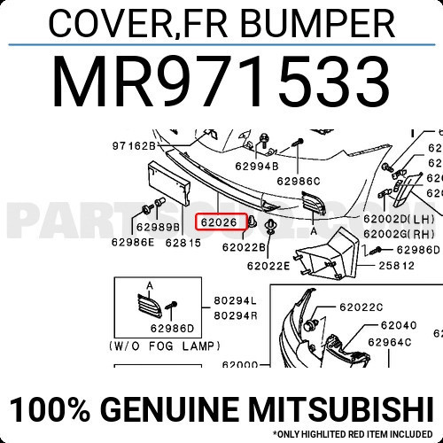 Mitsubishi Outlander Ön Tampon Karlığı 2003-2006 (Oem No: Mr971533)
