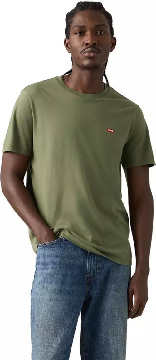 Erkek Standard Fit Bisiklet Yaka Haki T-Shirt - 56809-0192