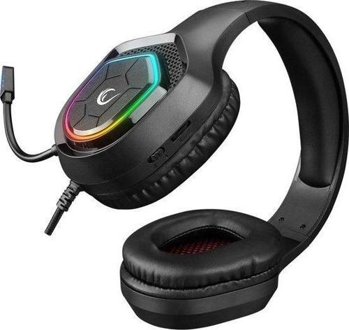 RM-K90 Vector RGB Kablolu Mikrofonlu Kulak Üstü Oyuncu Kulaklığı Siyah