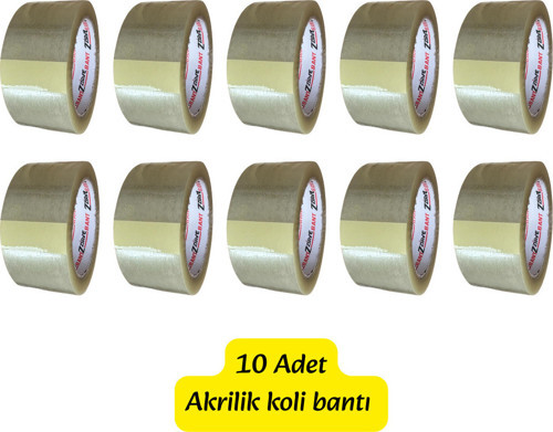 10 adet 45x100mt akrilik koli bandı akrilik kopmaz koli bantı ambalaj bantı şeffaf