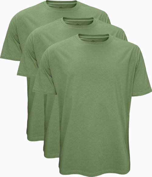3 lü Paket Haki Erkek Büyük Beden Tişört Loose Fit / %100 Pamuk Bol Rahat Kesim 3M6041