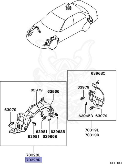 Mitsubishi Lancer Ön Çamurluk Davlumbazı Sağ 1992-1996 (Oem No: Mb907176)