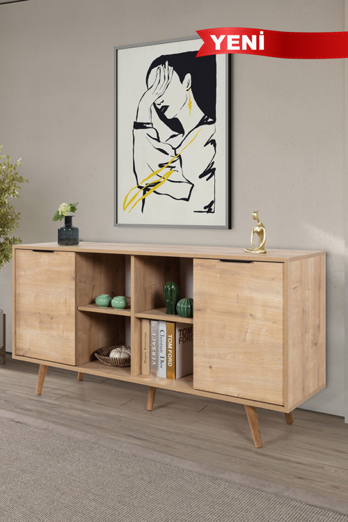4622 Sina 160 Cm ( AHŞAP AYAKLI , METAL KULPLU ) Konsol , Safir , Yemek Odası , Salon