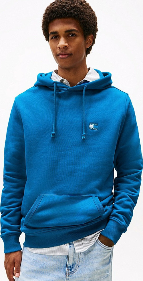TJM REG BADGE HOODIE EXT Erkek Mavi Kazak - DM0DM20258
