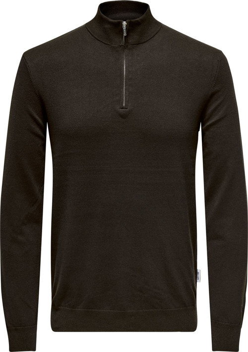 ONSWYLER LIFE REG 14 HALF ZIP KNIT NOOS Erkek Brown Kazak - 22021264