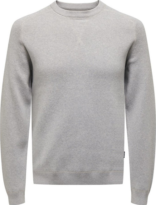 ONSPIN REG 12 SOLID CREW KNIT Erkek Gri Kazak - 22027590