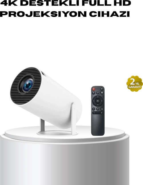 4K Destekli Full Hd Projeksiyon Cihazı – 130 İnç Geniş Ekran, Wifi Ve Hdmı Bağlantılı