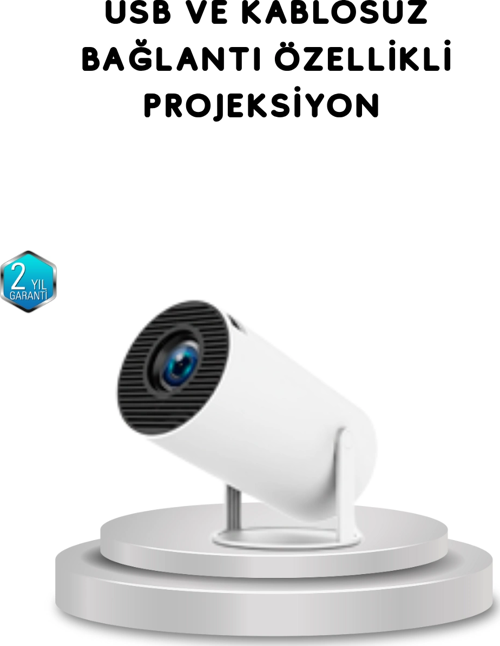 Full Hd 4K Uyumlu Projeksiyon Cihazı 130 İnç Geniş Ekran Destekli