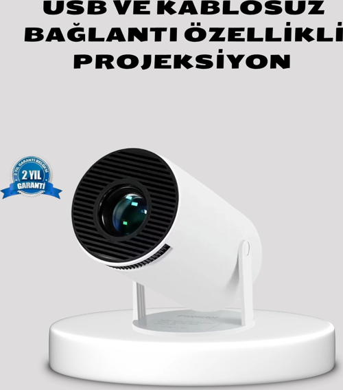 Hdmı Usb Bağlantılı 4K Destekli Taşınabilir Projeksiyon Cihazı