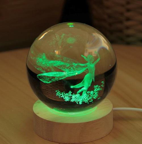 Frozen 3D Boyutlu Kristalleşmiş Cam Işıklı Büyük Boy Küre