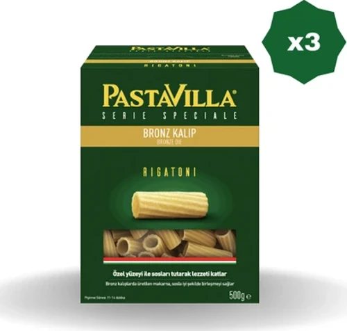 Makarna Bronz Kalıp Rigatoni 500 gr - (3 Adet)