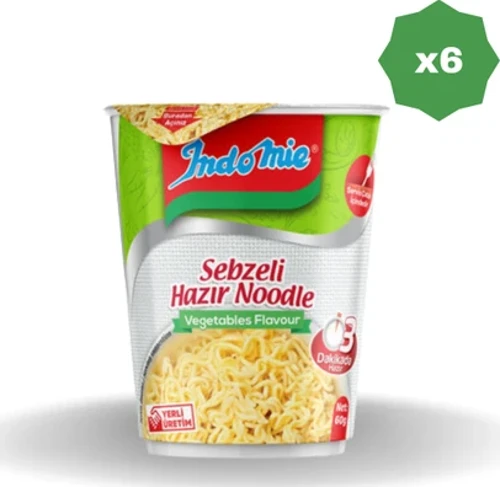 Sebzeli Noodle 60 gr Bardak - (6 Adet)