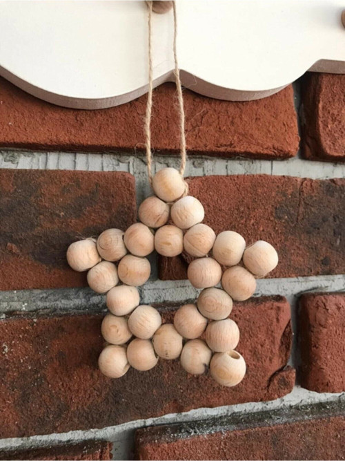 Dekoratif Ahşap Boncuklu Yıldız