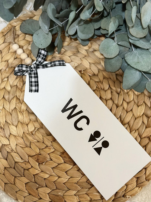 İskandinav Tarzı Boncuklu Wc Yazısı/Tabela
