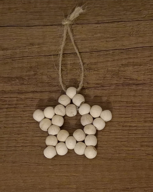 Dekoratif Ahşap Boncuklu Yıldız (1Adet), Mutfak, Kapı, Duvar Dekorasyon Ürünü