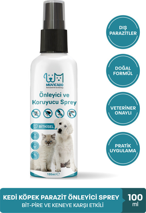 Kedi Köpek Bit Pire Kene Spreyi Parazit Böcek Haşere Kovucu Tüy Bakım Damlası 100 Ml