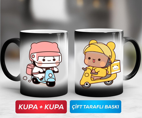 ' Motor Kurye ' Bubu Dudu Porselen Kupa Bardak