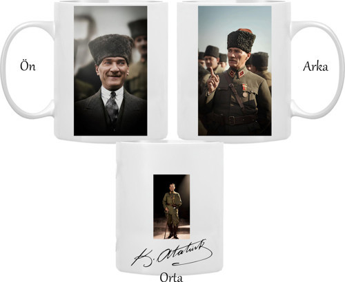 Mustafa Kemal Atatürk Porselen Kupa Bardağı