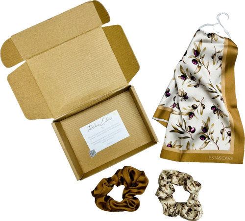 3’lü Zeylin Dalı Kombin Aksesuar Seti Estascarf – Fular ve 2 Toka