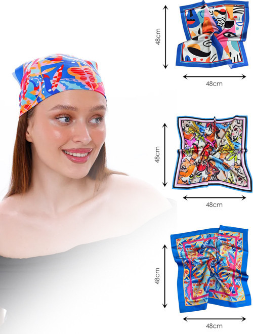 3'lü Fular Set - Karma, Picasso, Stilist Desenli Fular Koleksiyonu