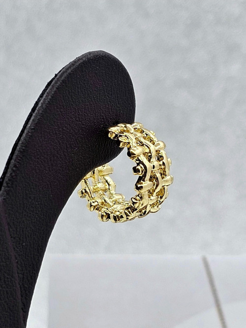 Xuping Hasır Model Çelik Küpe Gold Renk