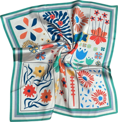 Çiçek Desenli Fular Estascarf