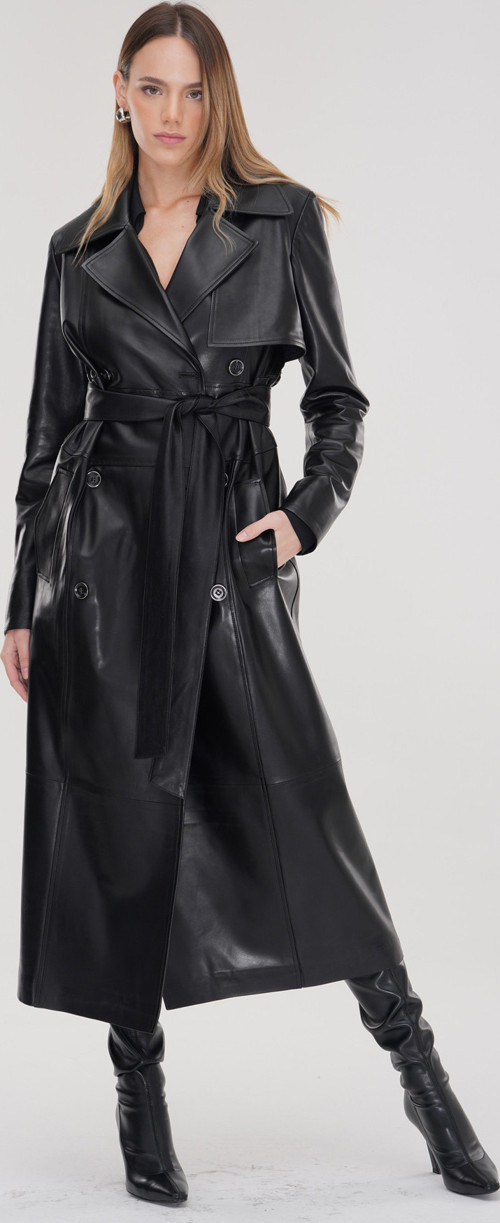 PHANTOM Kruvaze Deri Palto