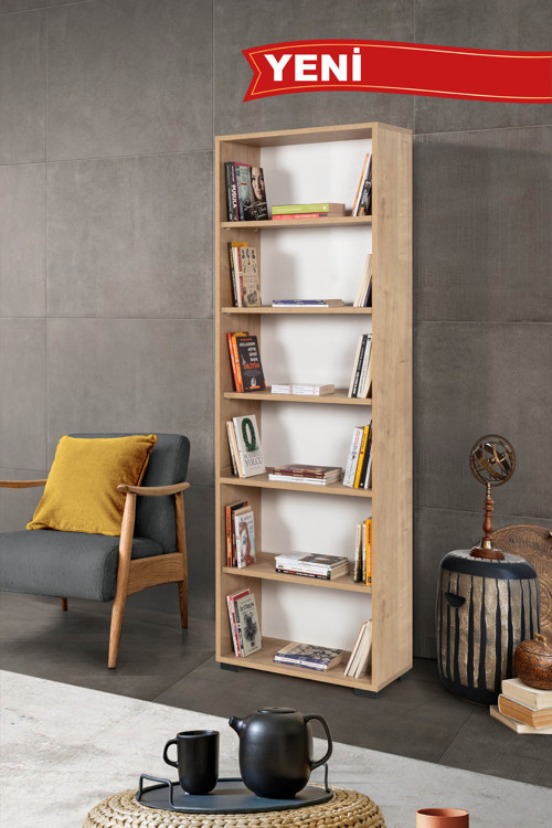 8122 EVM Kitaplık , 6 Bölmeli , 5 Raflı , Söğüt , Ofis , Çalışma Odası , Salon