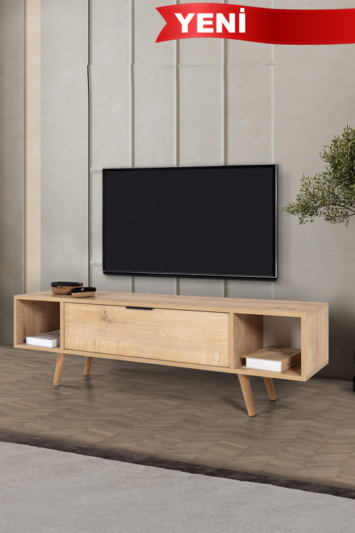 3627 Mesir 160 Cm ( AHŞAP AYAKLI , METAL KULPLU ) TV Ünitesi , Safir , Tv Sehpası , Salon