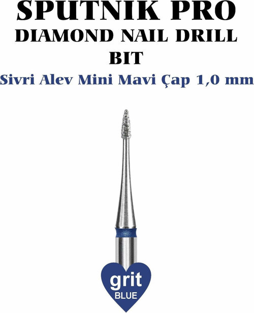 Elmas Sivri Alev Mini Freze Mavi Çap 1,0mm