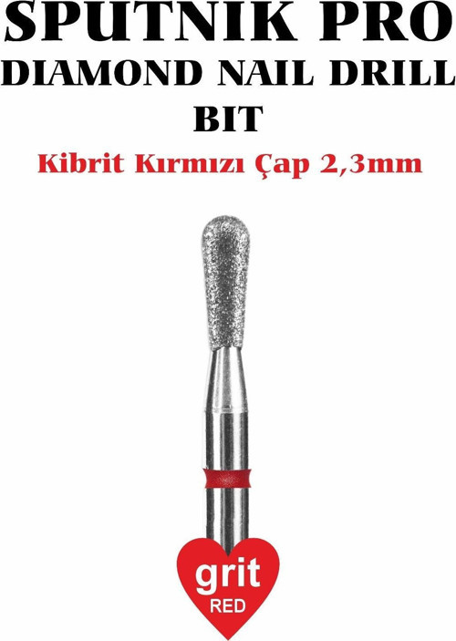 Elmas Kibrit Freze Kırmızı Çap 2,3mm